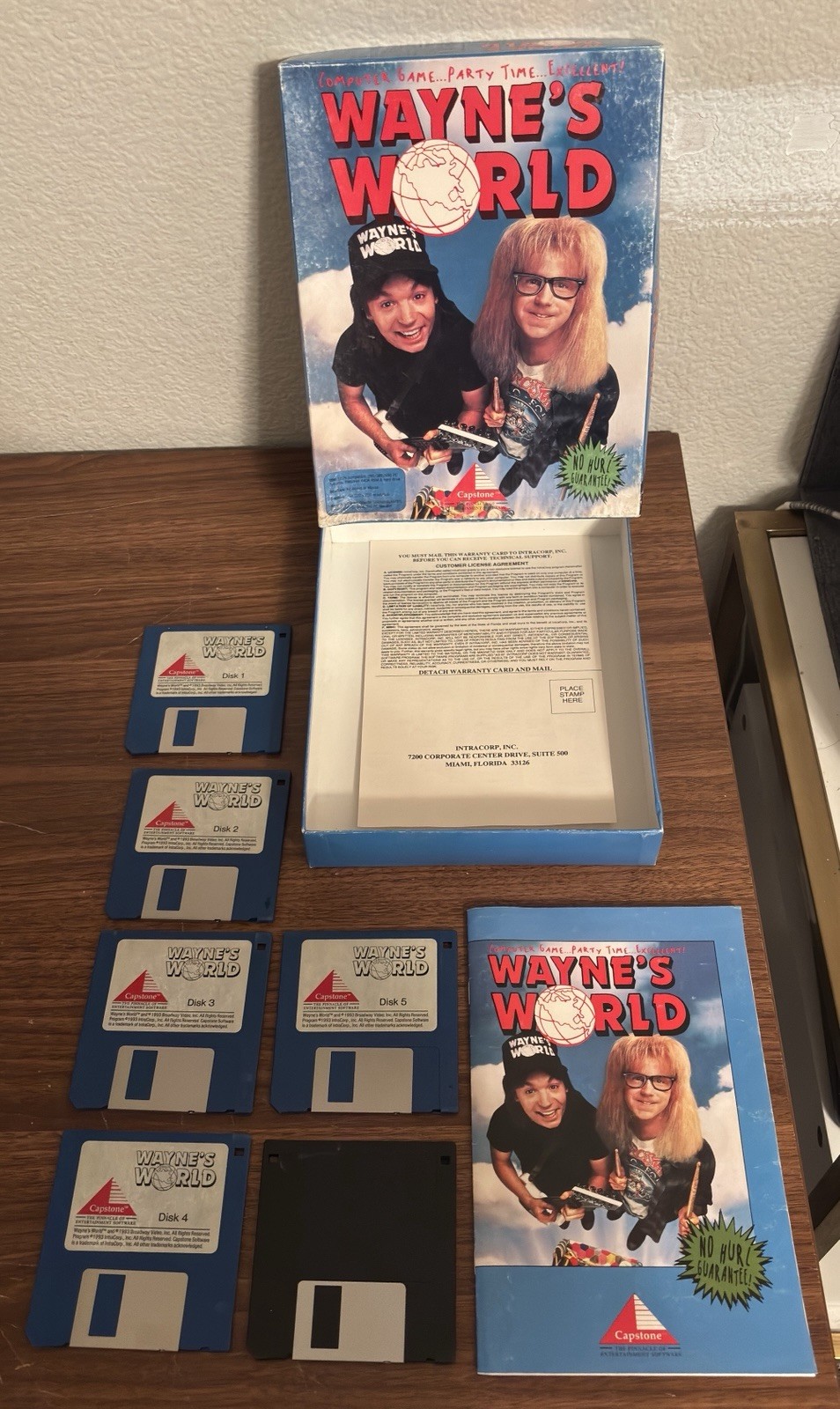 VINTAGE 1993 Capstone WAYNE’S WORLD Computer Game 5 Floppy Disks w/ Manual & Box
