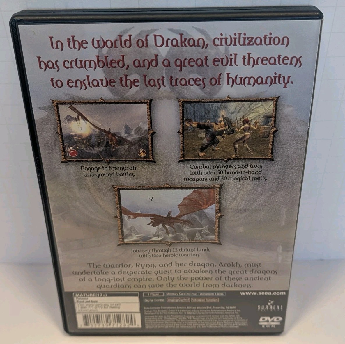Drakan The Ancients’ Gates Sony PlayStation 2 PS2 Complete Tested Working Clean