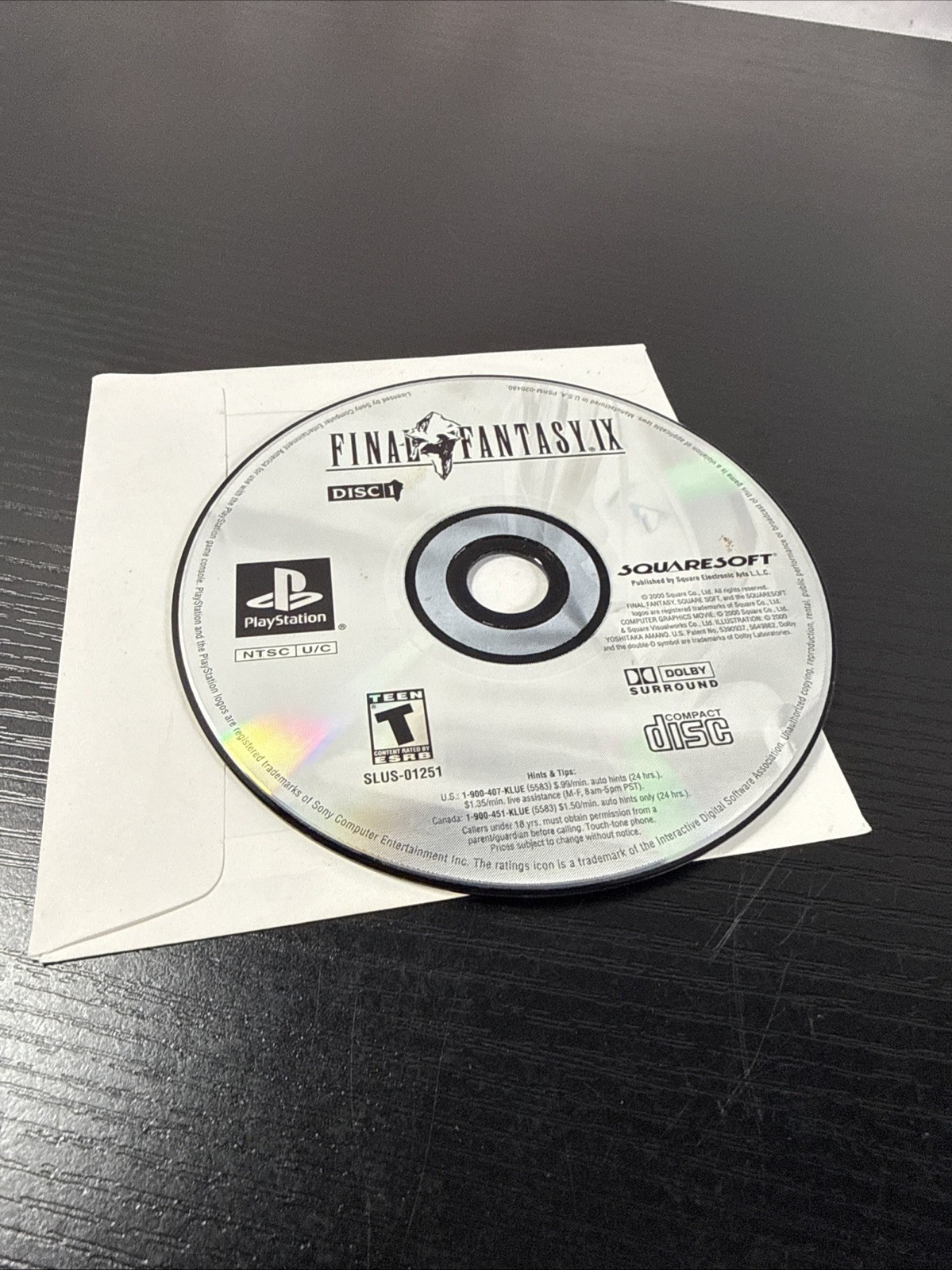 Final Fantasy IX 9 PlayStation 1 PS1 Disc 1 Only