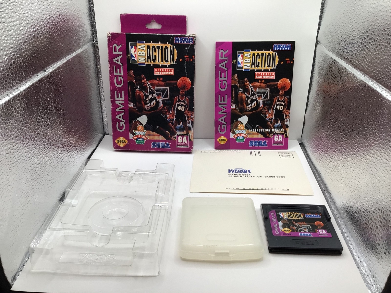 NBA Action Starring David Robinson Sega Game Gear, 1994 CIB Complete w/Manual