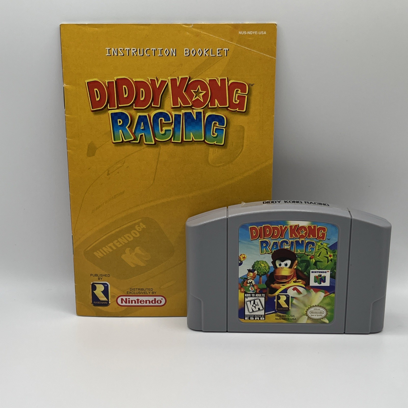 Diddy Kong Racing N64 NUS-NDYE-USA (Nintendo 64, 1997) Cartridge + Manual TESTED