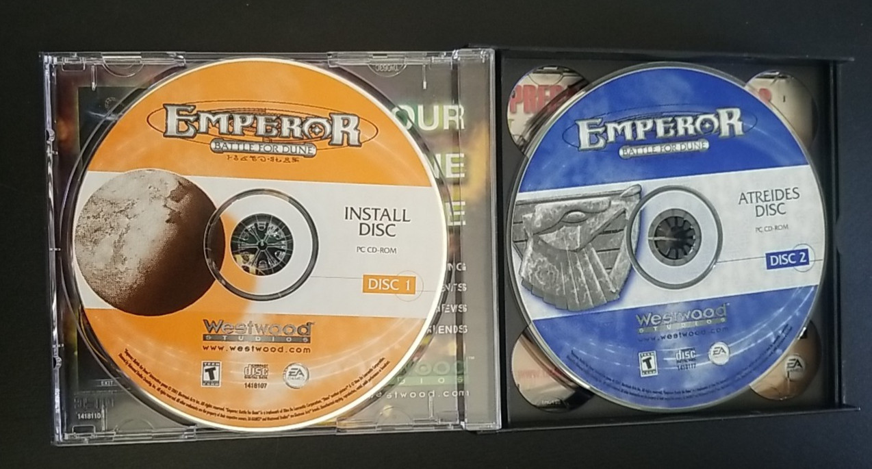 EMPEROR BATTLE FOR DUNE ~ PC CD-ROM 4-DISC GAME 2001 EA GAMES