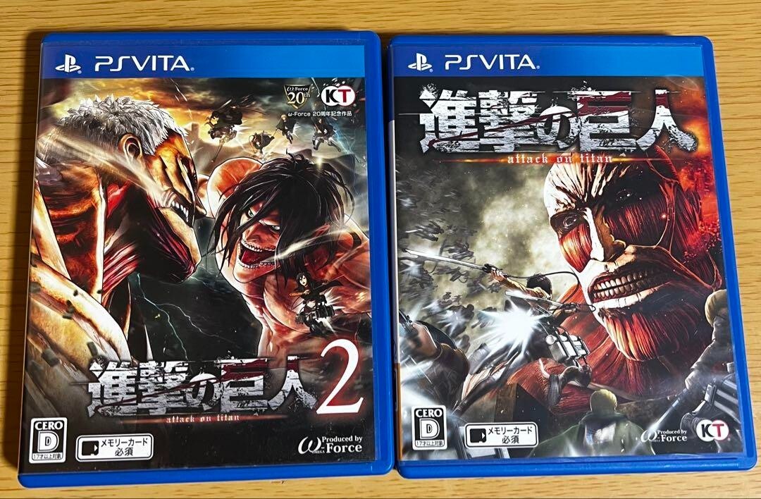 Lot 2 PS Vita Attack on Titan 1 & 2 set Japan Version PlayStation Vita PSV
