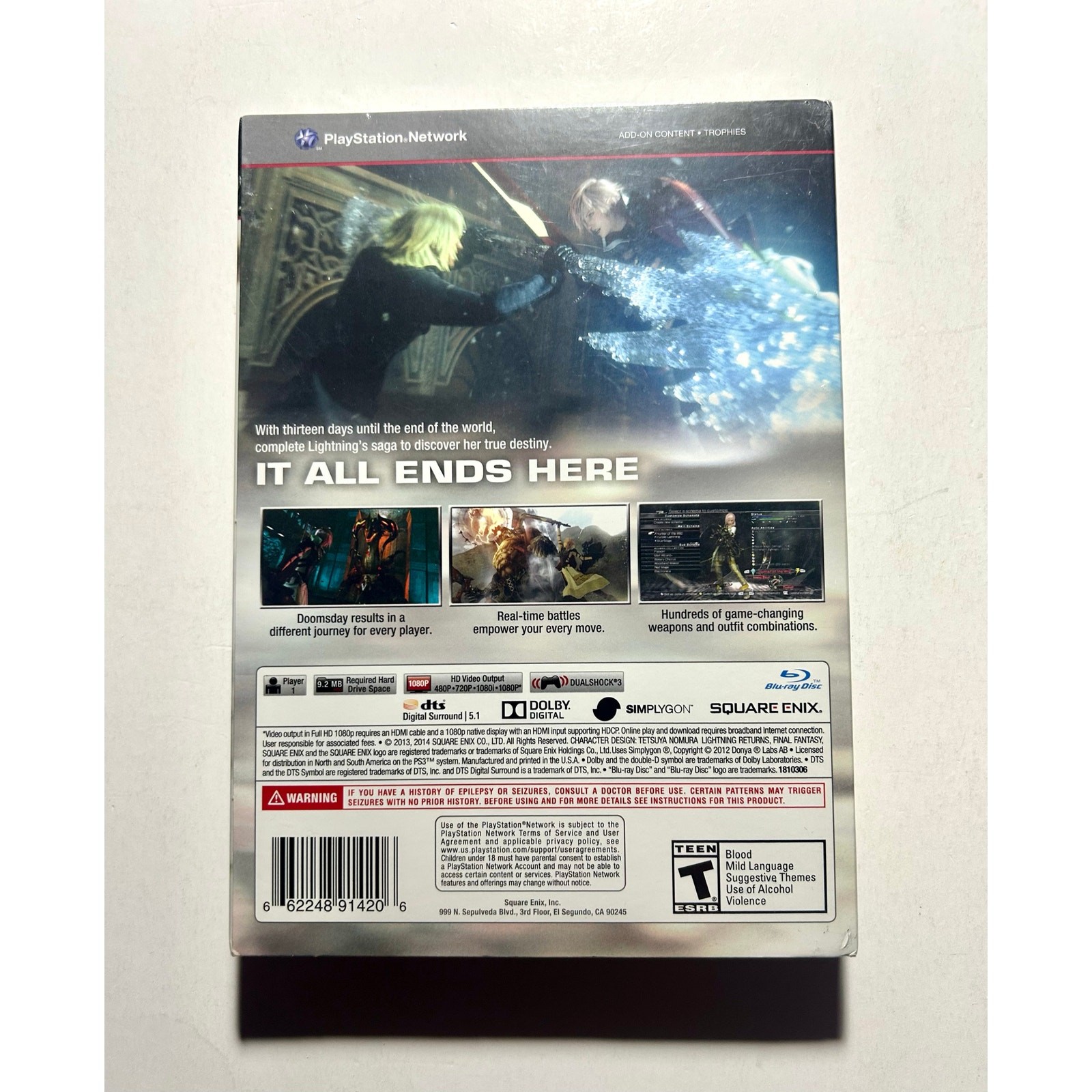 Lightning Returns Final Fantasy XIII Steelbook Edition (PS3 PlayStation 3)New🔥