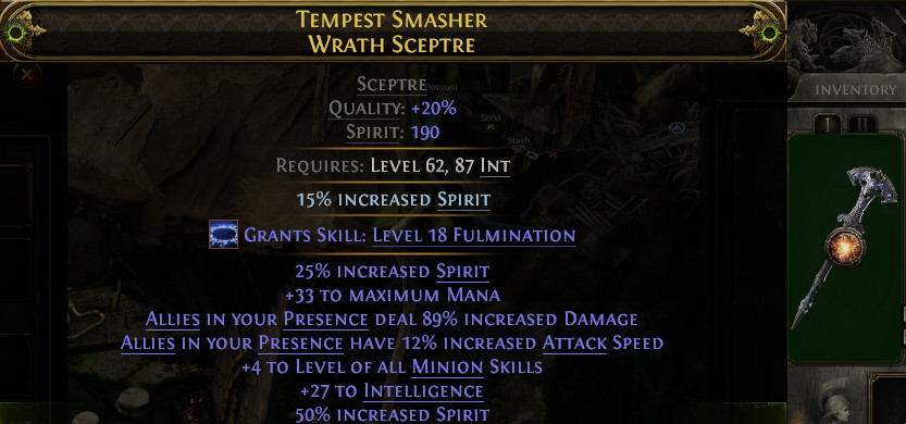 Sceptre 190 Spirit 4 Minion Skills Path of Exile 2 Return of the Ancients POE 2