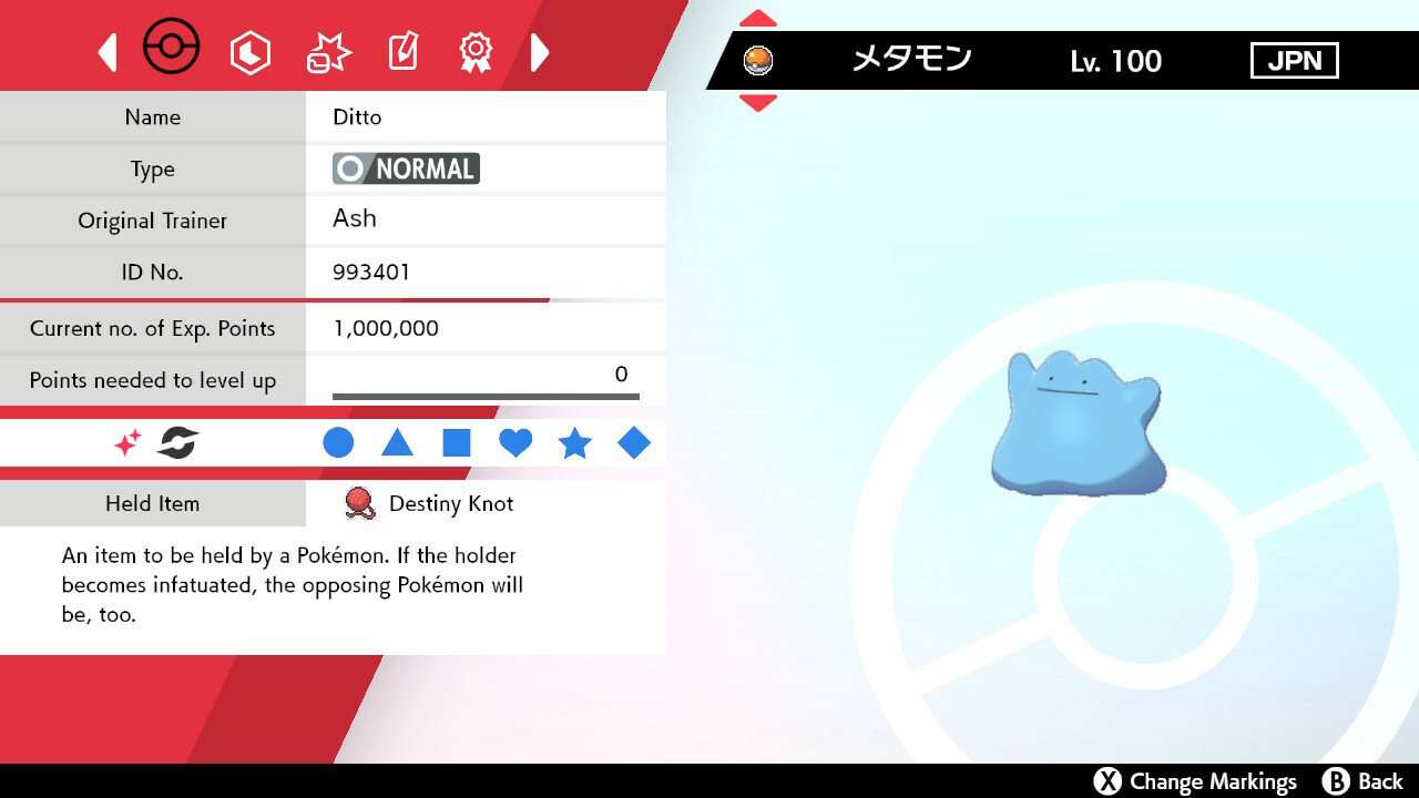 Pokemon Sword and Shield SWSH – Shiny 6IV Japanese JPN Ditto