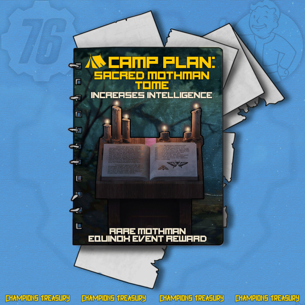 FALLOUT 76 PC PLAN: SACRED MOTHMAN TOME +5% XP BUFF