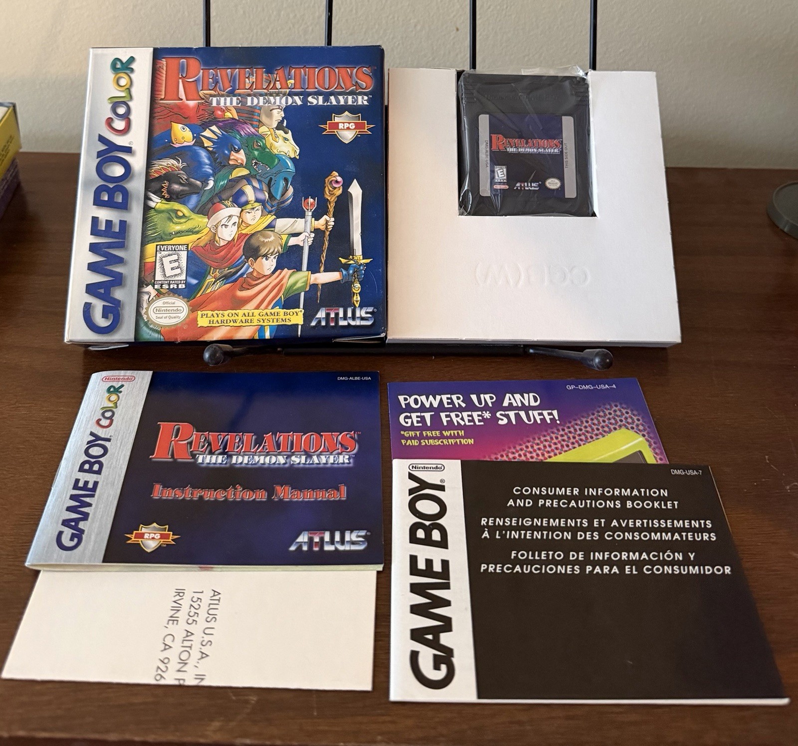 Vintage 1999 Atlus Nintendo Game Boy Color Revelations: The Demon Slayer CIB