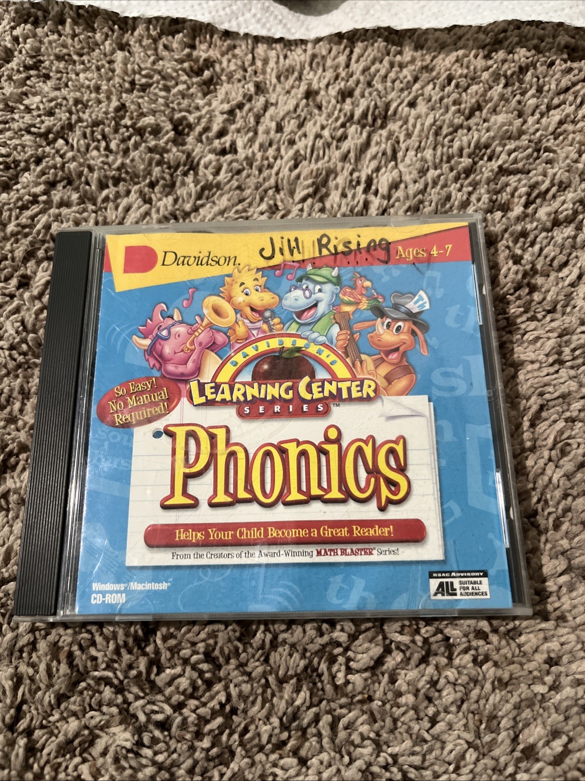 DAVIDSON’S LEARNING CENTER – PHONICS PC CD-ROM LEARNING GAME WIN/MAC, AGES 4-7