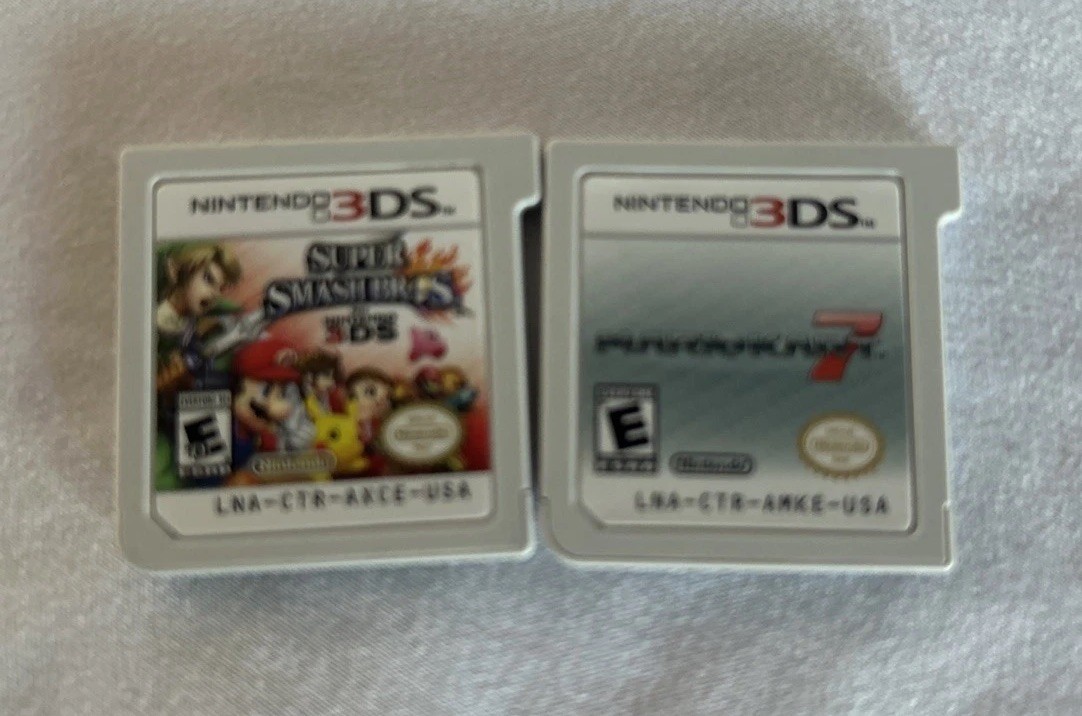 Mario Kart 7 and Super Smash Bros Game Bundle (Nintendo 3DS 2011) 2 Cartridges