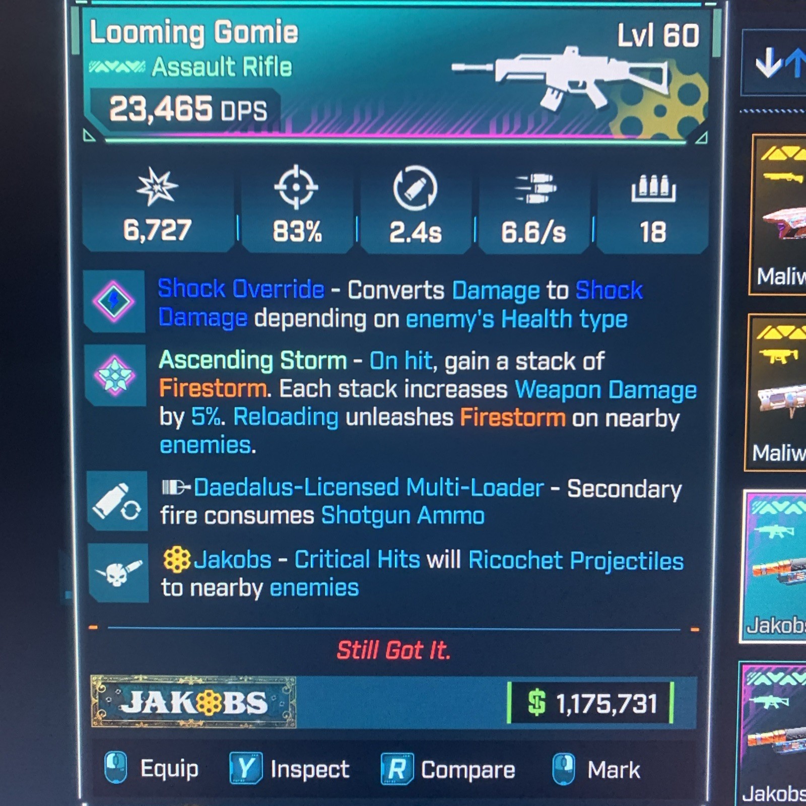 Borderlands 4⭐️LVL 60 PEARL GOMIE AR SHOTGUN SWITCH ALL ELEMENTS⭐️All PLATFORM