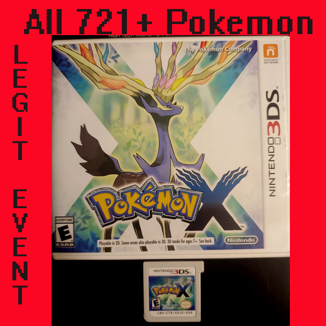 Pokemon X – Loaded With All 721 + 120+ Legit Event Pokemon Unlocked COMPLETE 3DS