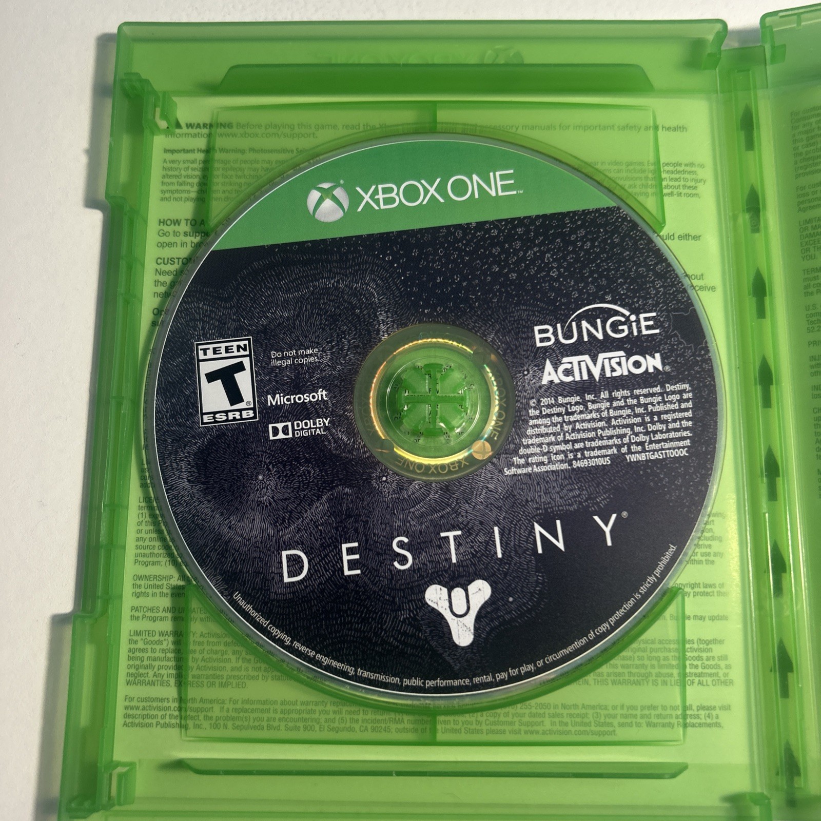 Destiny Microsoft Xbox One, 2014, Complete in Box, Tested