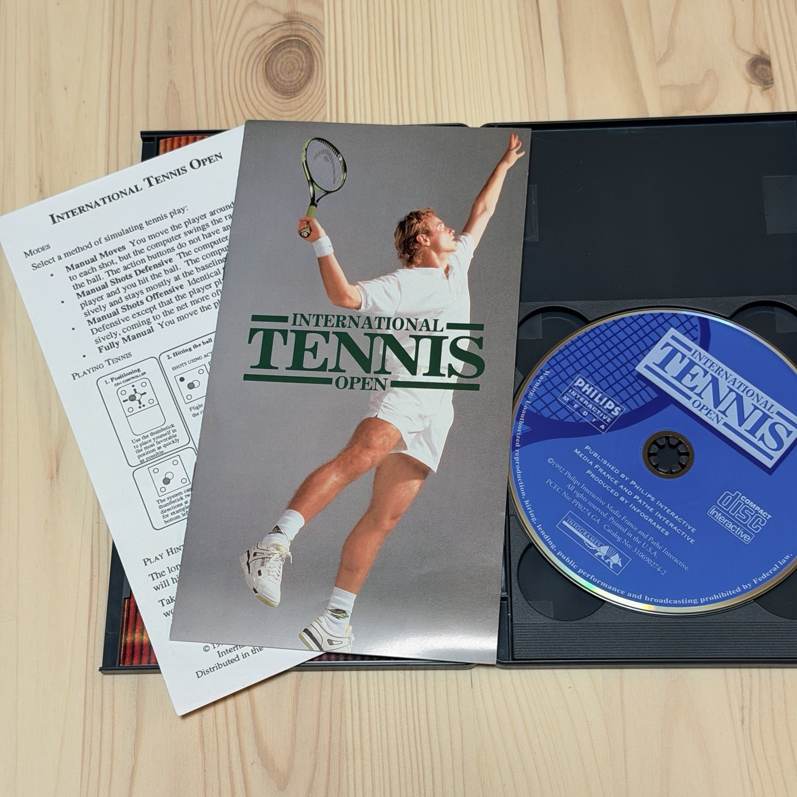 Philips CD-I International Tennis Open Sports Game with Insert Vintage Untested