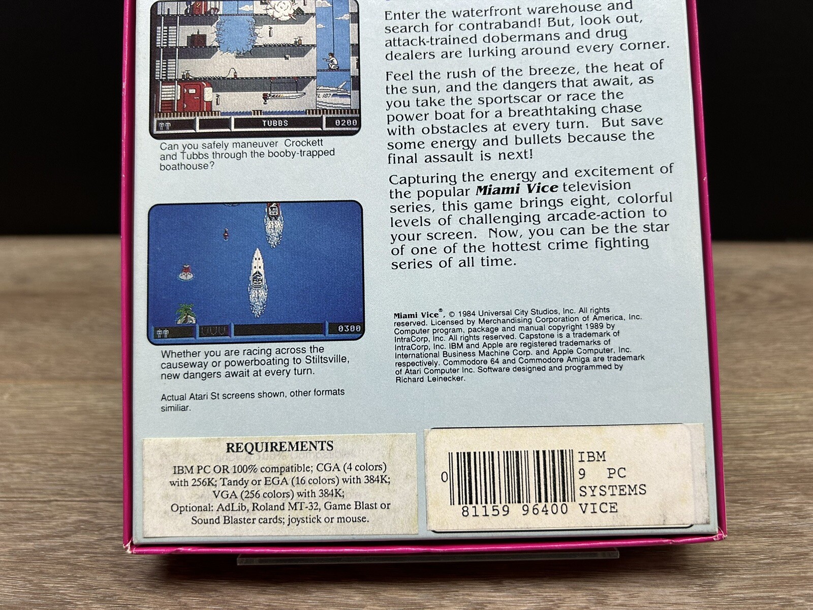 RARE Miami Vice IBM / PC / DOS Capstone 1989 Floppy Disk Game Complete in Box