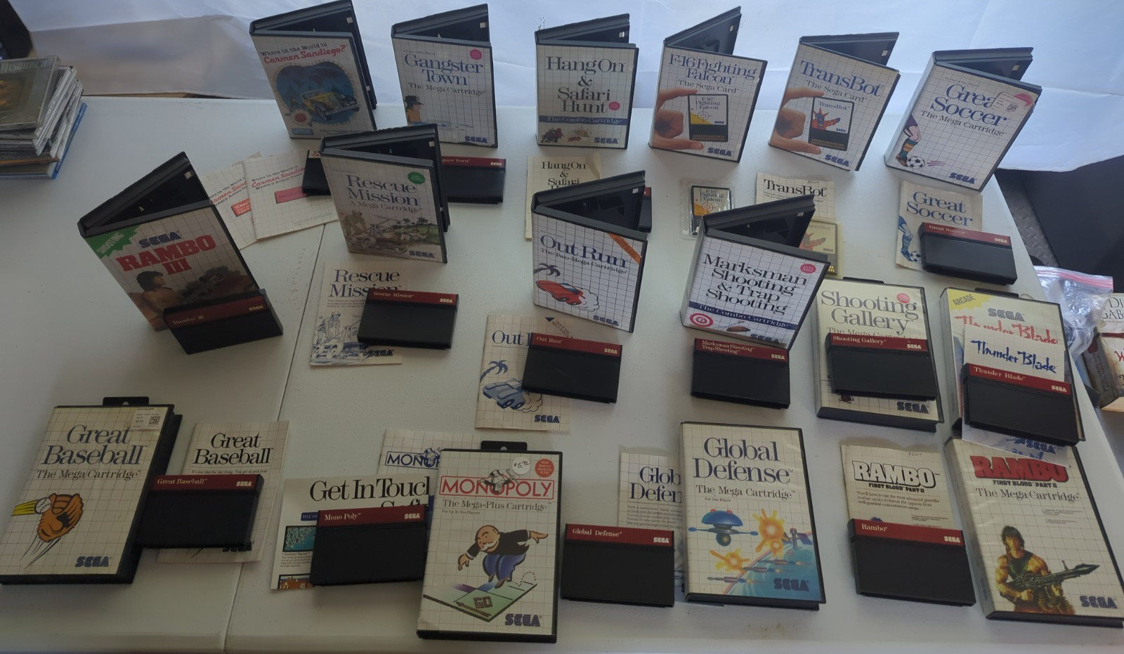 Boxed Sega Master System Large Lot #1 – Outrun, Transbot – 16 Games