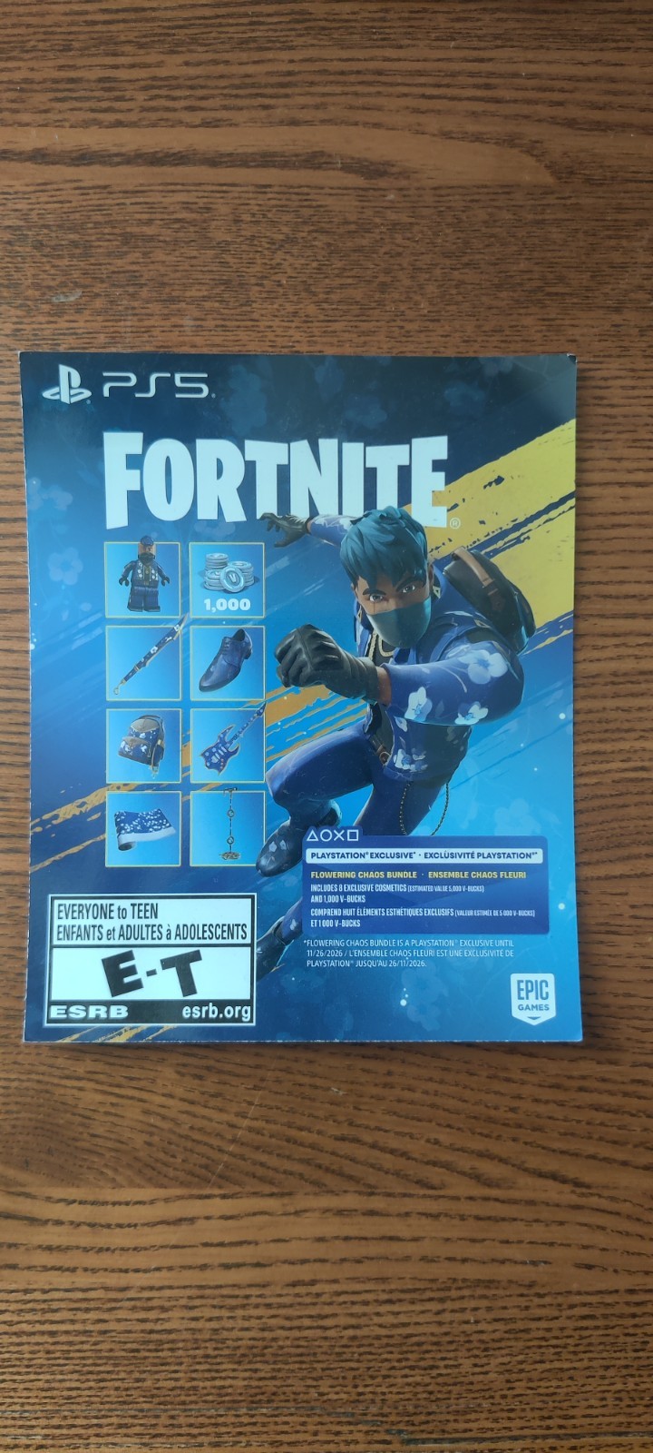Fortnite Flowering Chaos Bundle Playstation 5 Code Key (US) Unscratched (NEW)