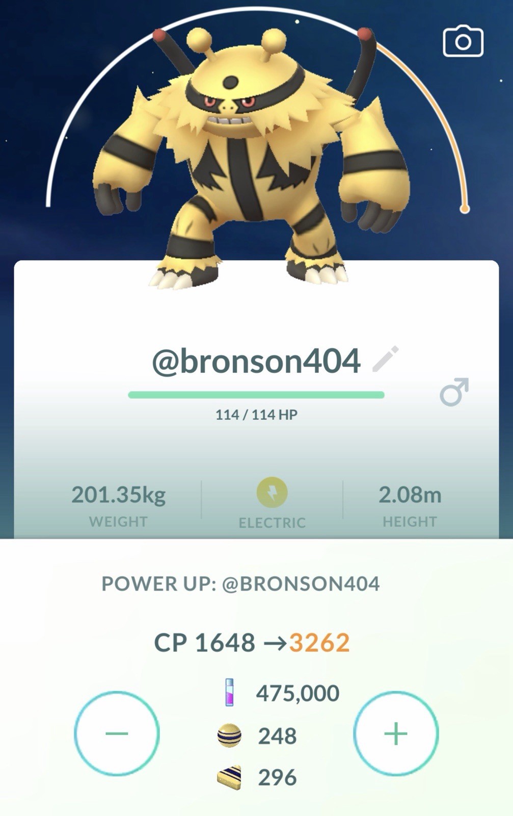 Electivire Dynamax Max Level 50, 2 Charge, 3 Max Moves