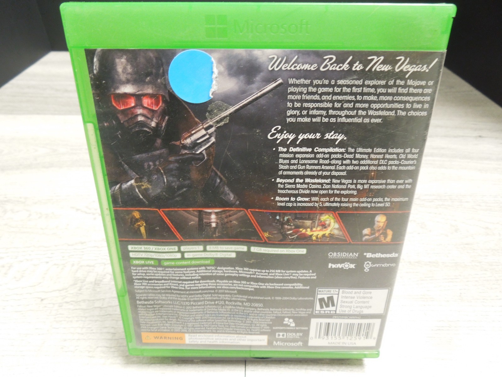 Fallout: New Vegas Ultimate Edition 2012 Microsoft Xbox One 360 Video Game
