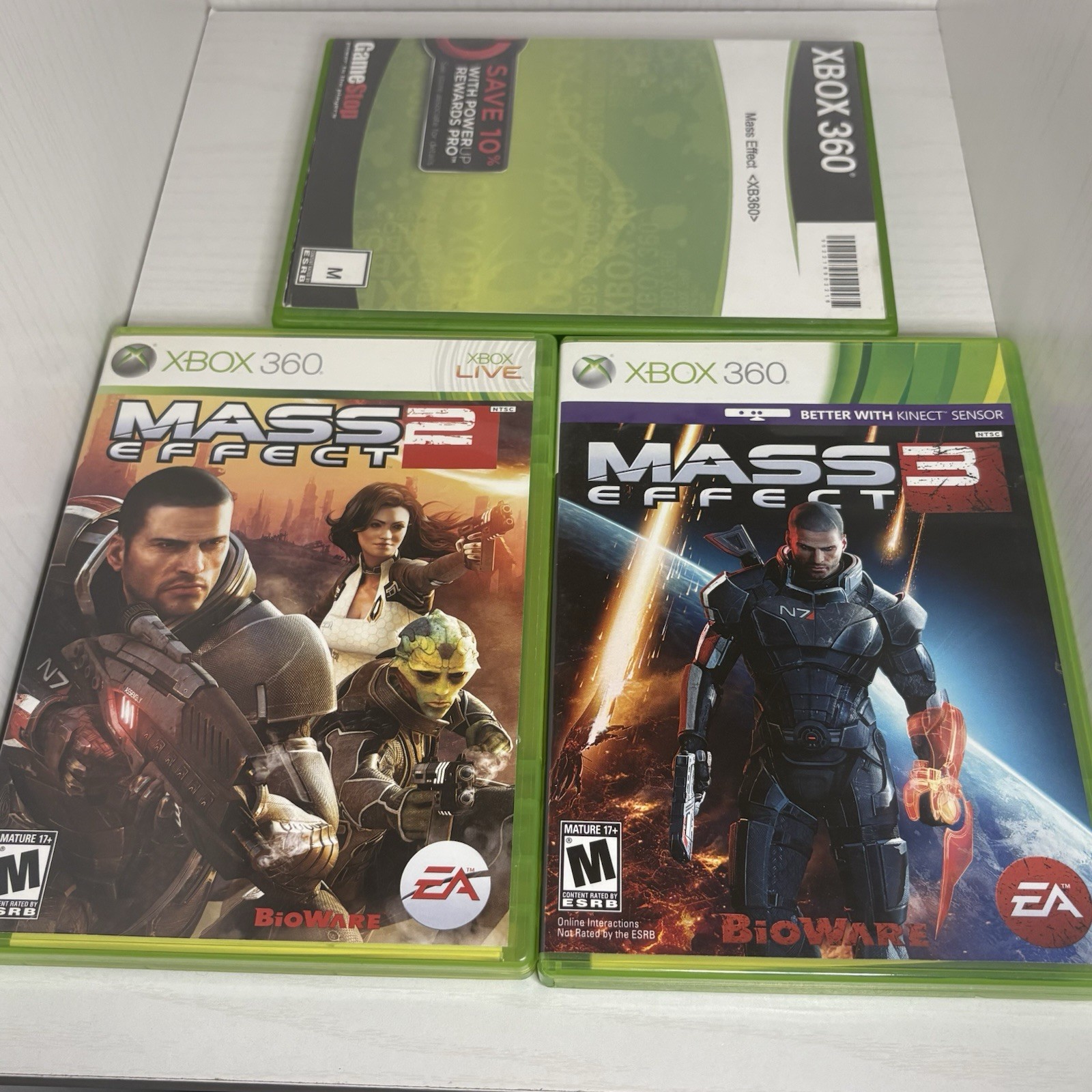 Mass Effect 1 2 3 Trilogy (Microsoft Xbox 360) Bundle of Three Games