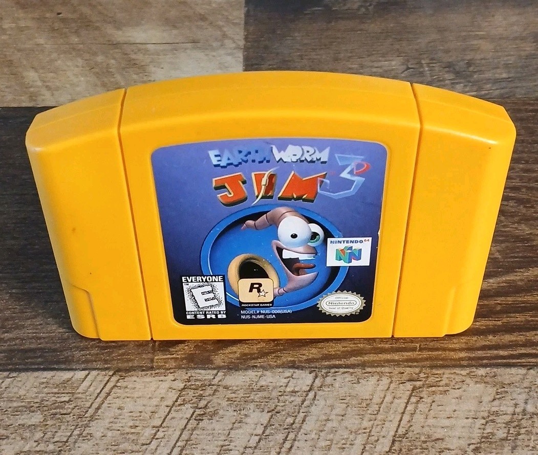 Earthworm Jim 3D (Nintendo 64, 1999) Game Only – Tested – Clean!