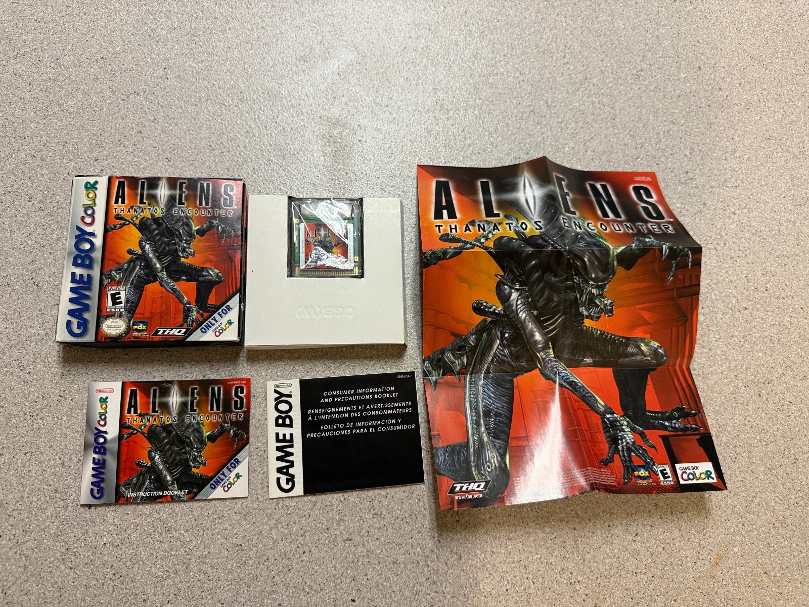 Aliens Thanatos Encounter Game Boy Color. COMPLETE WITH POSTER. USA VERSION.