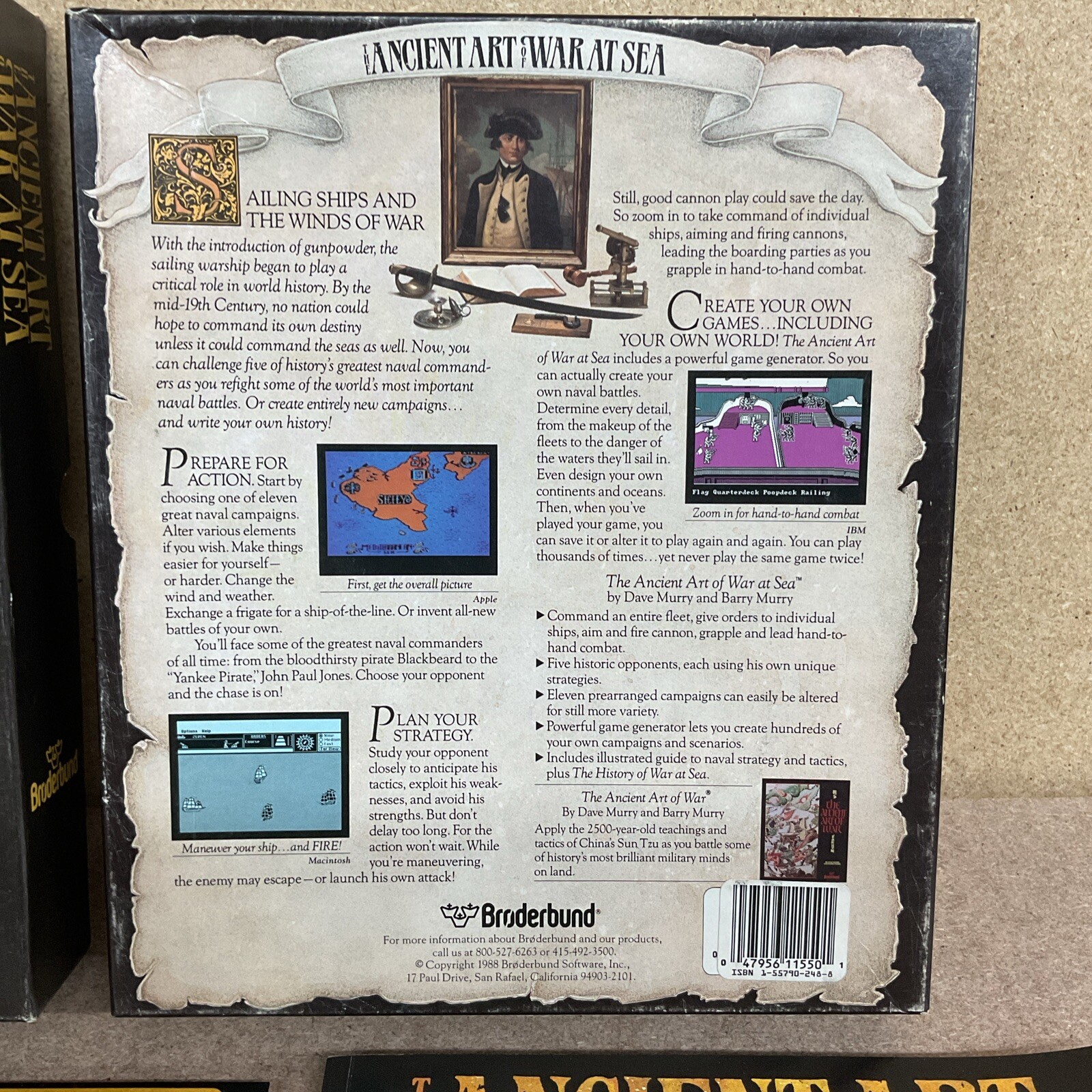 The Ancient Art of War at Sea Big Box PC 1988 Brøderbund IBM Tandy MS-DOS 5.25