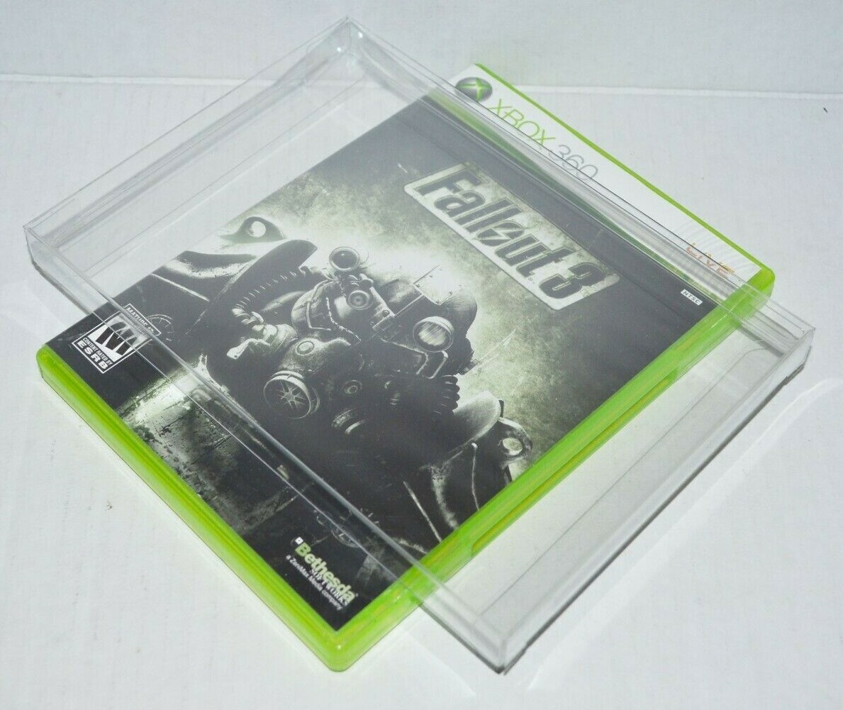 25 Game Clear Plastic Protective Cases Sleeves Display For Microsoft Xbox 360