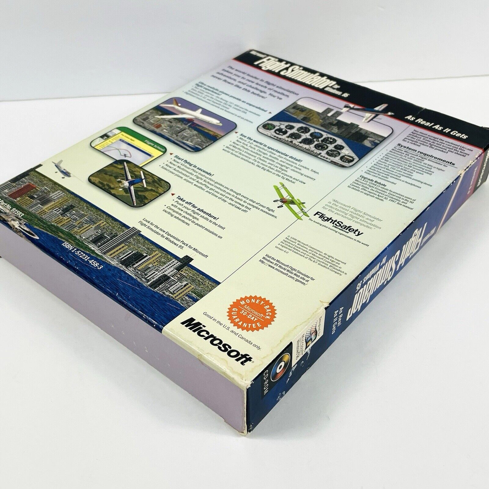 Microsoft Flight Simulator for Windows 95 IBM PC Game Big Box 1996