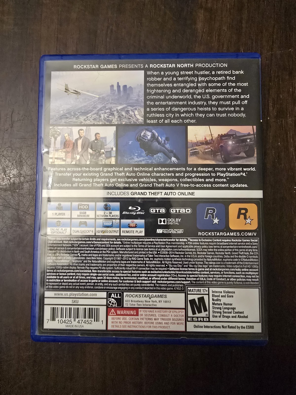 Grand Theft Auto V PlayStation 4 + Map – Complete No Scratches GTA 5