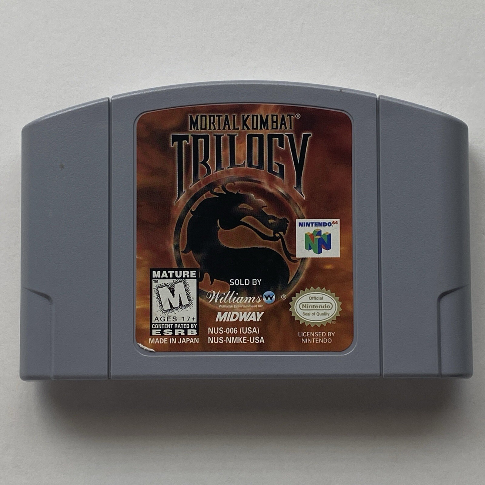 Mortal Kombat Trilogy (Nintendo 64, 1996) N64 Authentic Cleaned Tested Working
