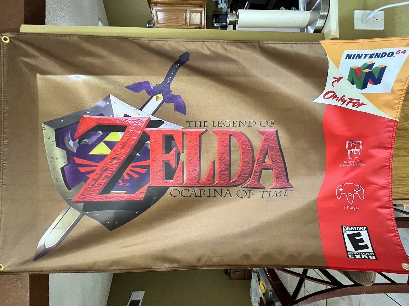 The Legend Of Zelda Ocarina Of Time Nintendo N64 5ft Flag Banner Poster 1998 64
