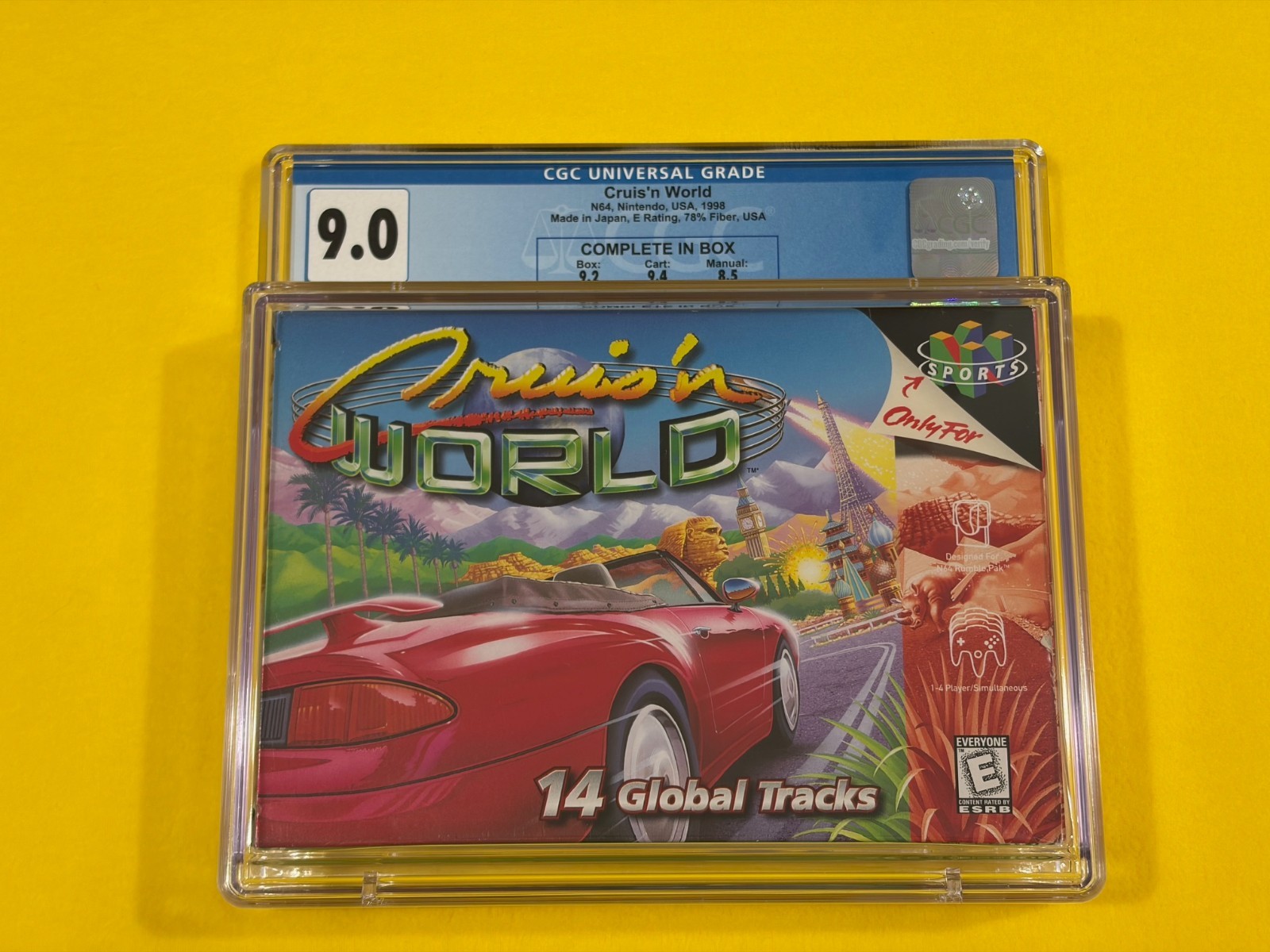 Cruis’n World (1st Print, CGC 9.0) Nintendo 64 N64 not WATA PSA – From Toys R Us