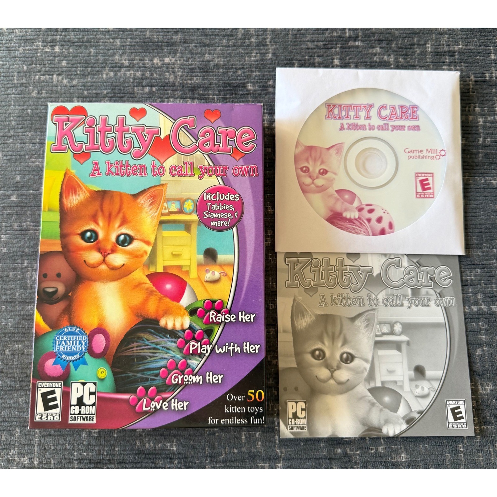 Kitty Care PC CD-ROM Game Kids Big Box Virtual Pet