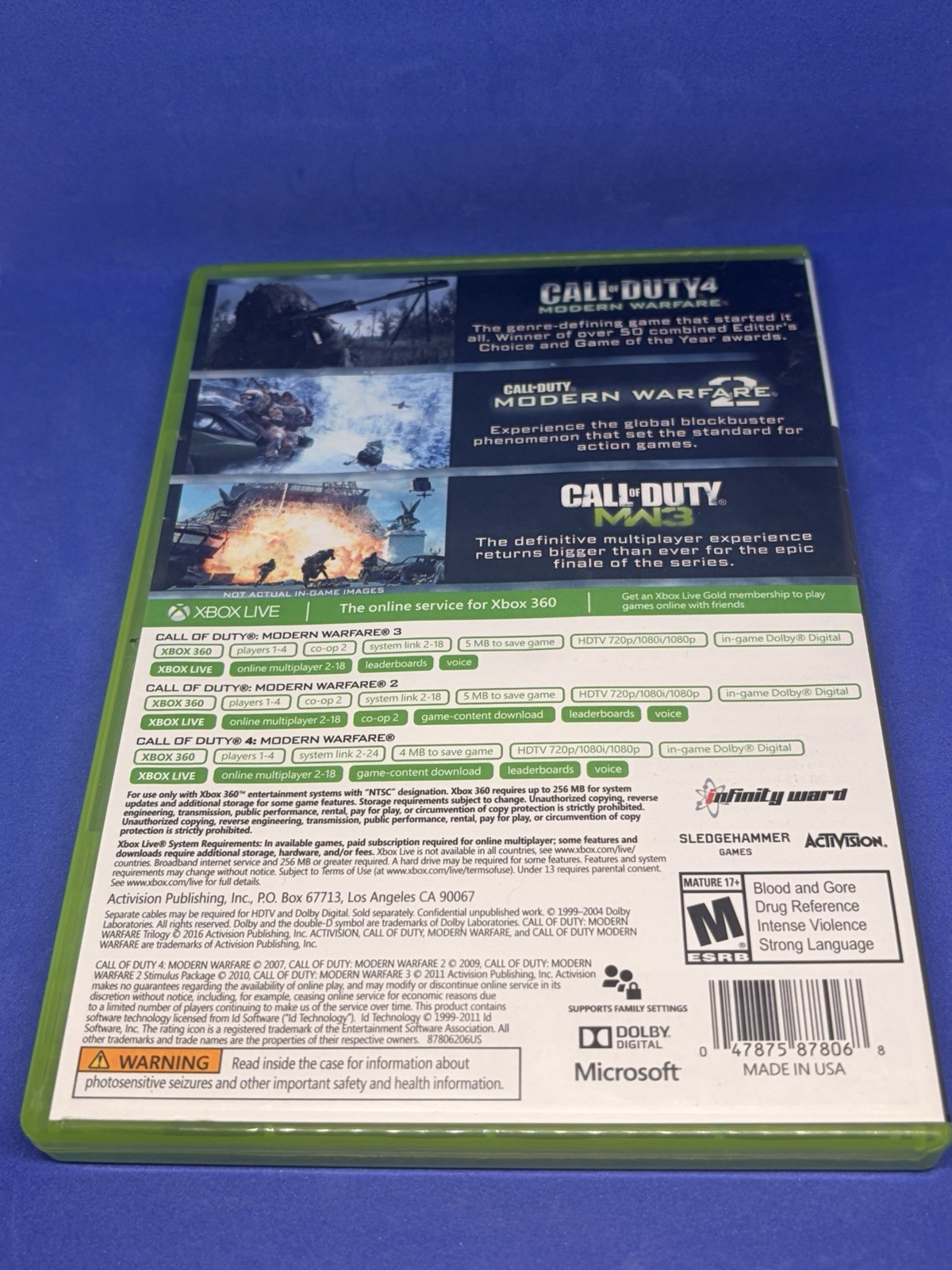 Call of Duty: Modern Warfare Trilogy Xbox 360 2016 Good Condition