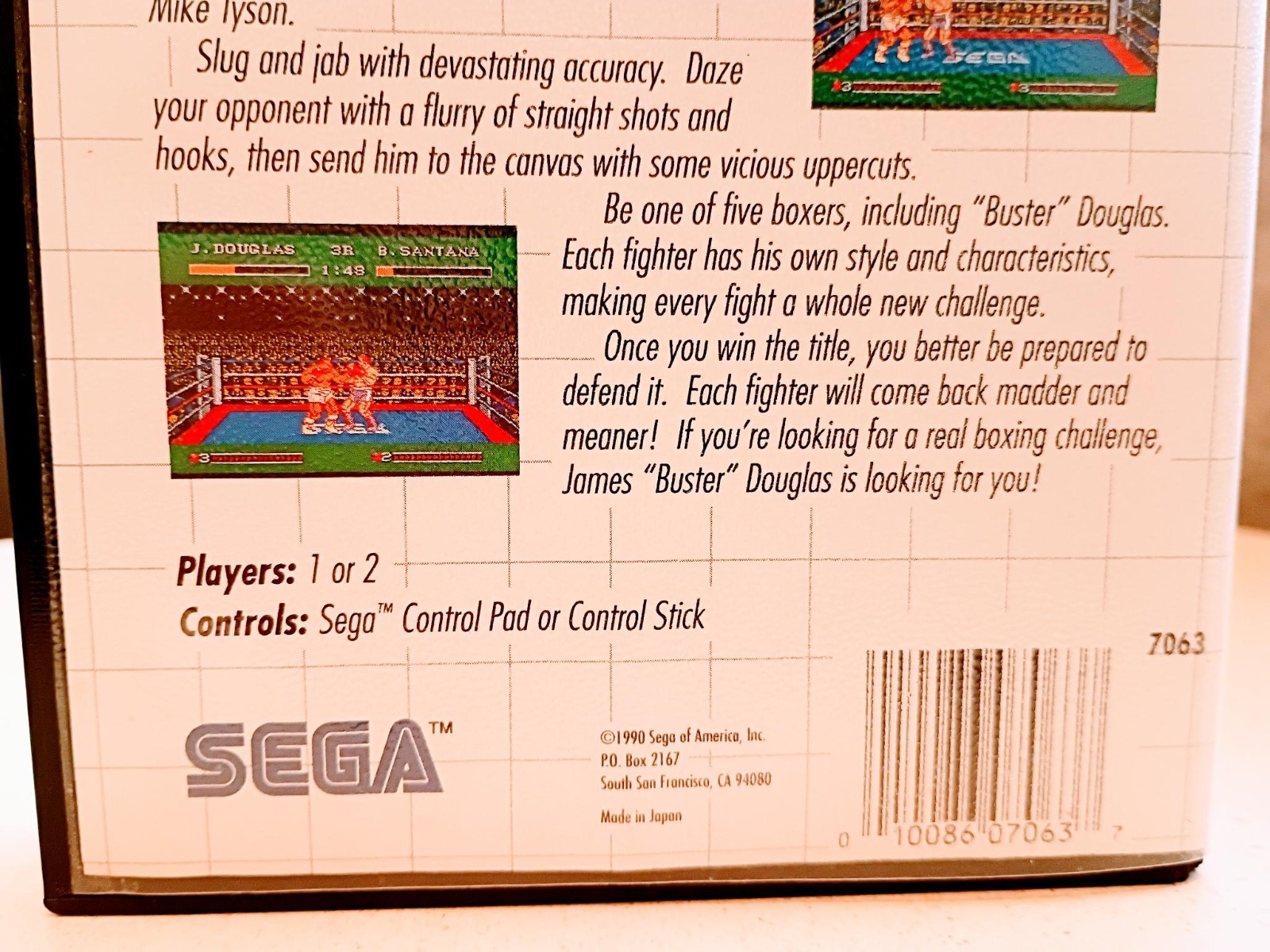 James ”Buster” Douglas Knockout Boxing (Sega Master System) Box and Cartridge