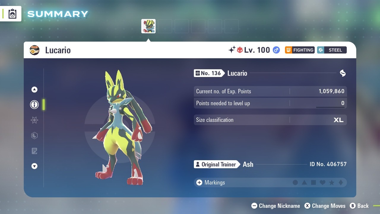 Pokemon Legends ZA MEGA DIMENSION DLC SHINY ALPHA LUCARIO MAX IVS EVS LVL 100