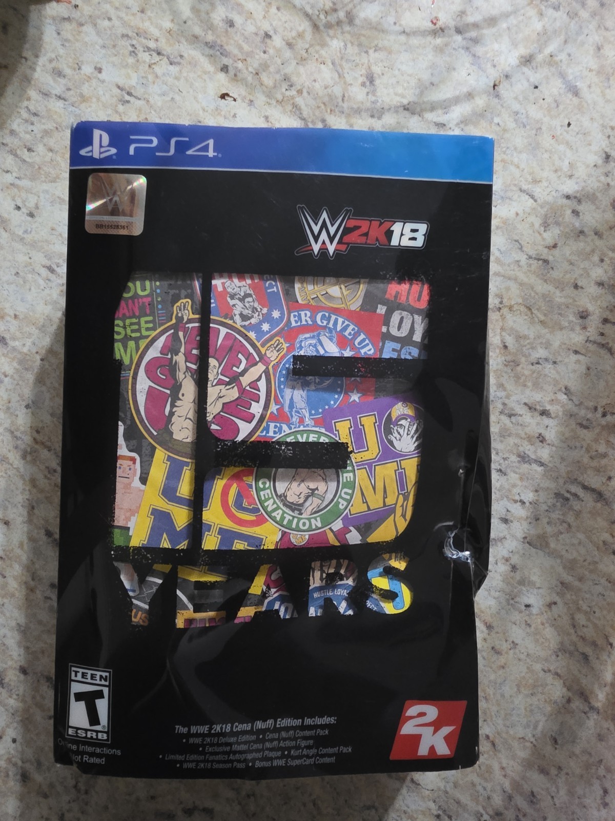 PS4 WWE 2k18 Cena Nuff Edition 15 Years edition No Game Box Is Damaged