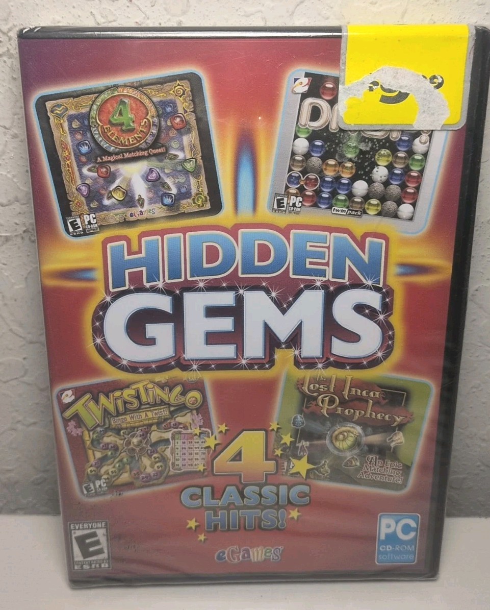 Hidden GEMS: 4 Classic Hits (Windows PC CD-ROM Puzzle Video Game) NEW B196