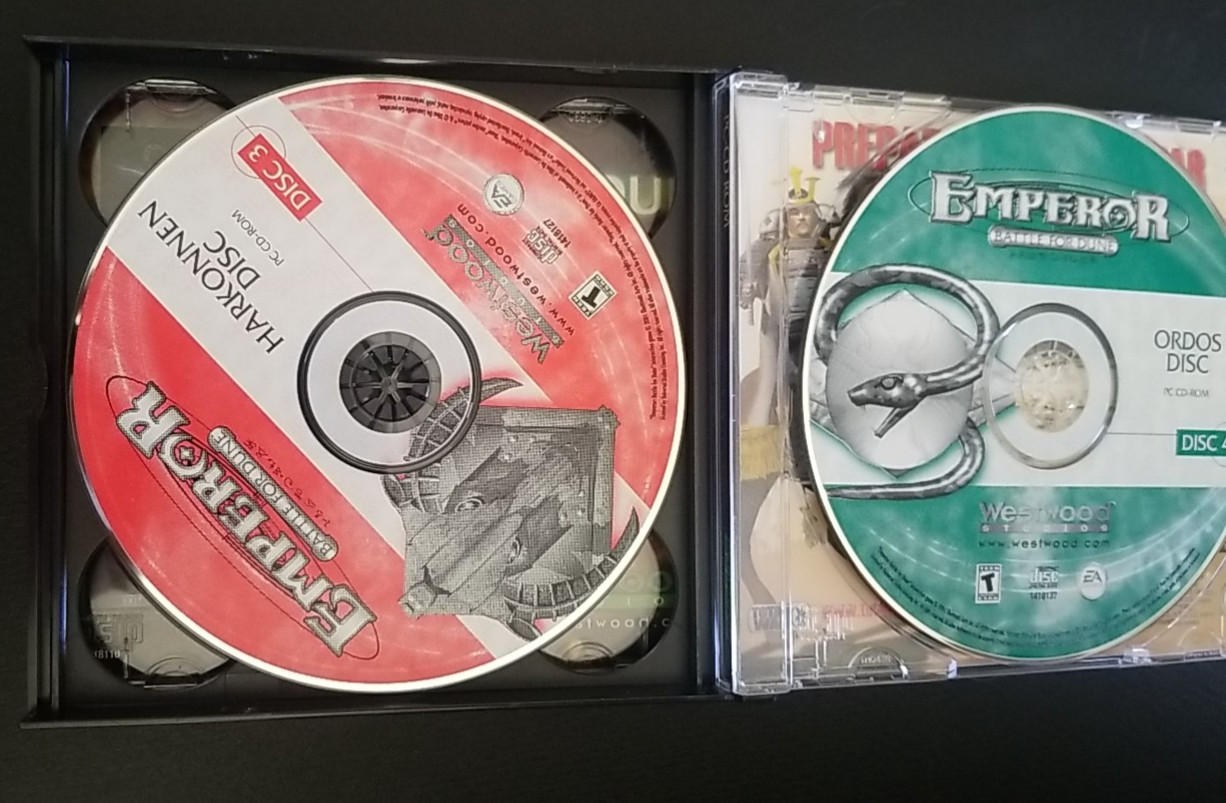 EMPEROR BATTLE FOR DUNE ~ PC CD-ROM 4-DISC GAME 2001 EA GAMES