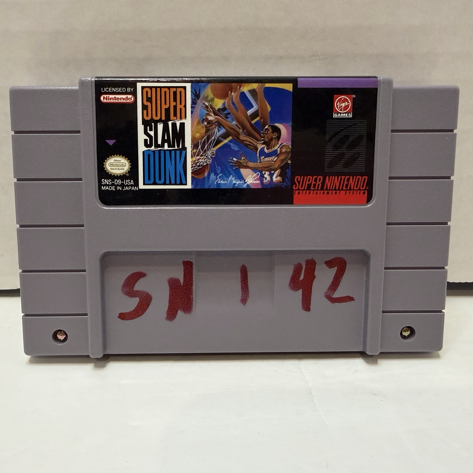 Super Slam Dunk (Super Nintendo Entertainment System, 1993) Game And Box Tested!