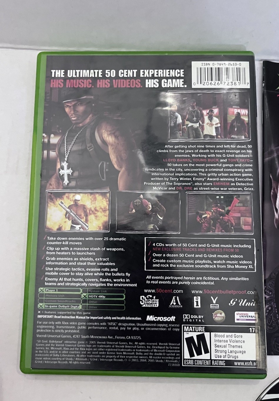 50 Cent: Bulletproof (Microsoft Xbox, 2005) CIB Complete With Manual – Tested