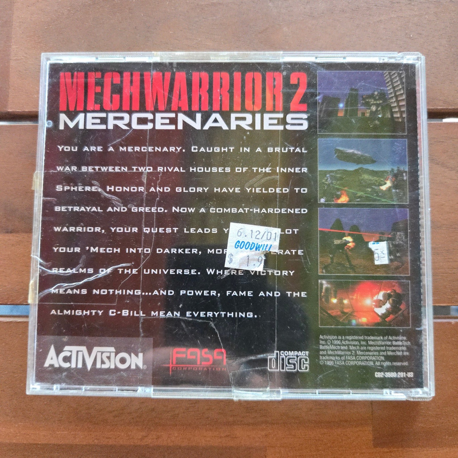 VTG MechWarrior 2 Mercenaries PC Game Activision Red Disc Windows 95 MS DOS 1996