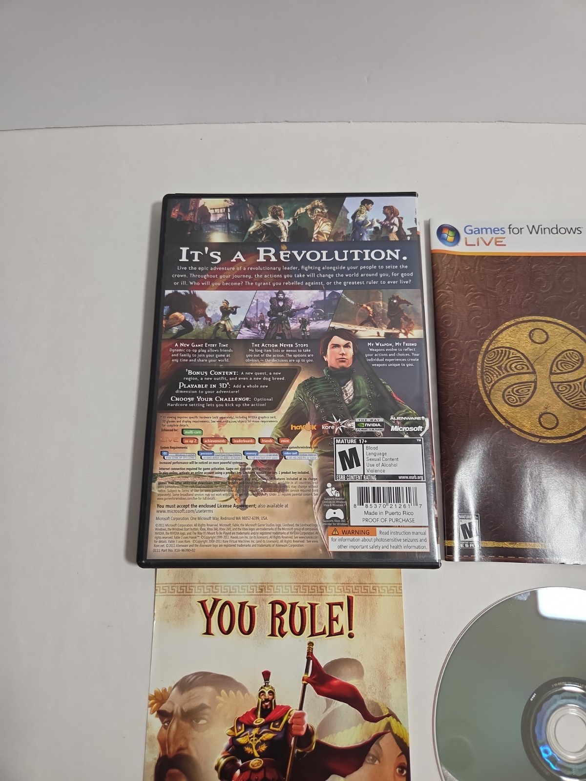 Fable III Microsoft Game Studios PC DVD For Windows Product Key Usage Unknown