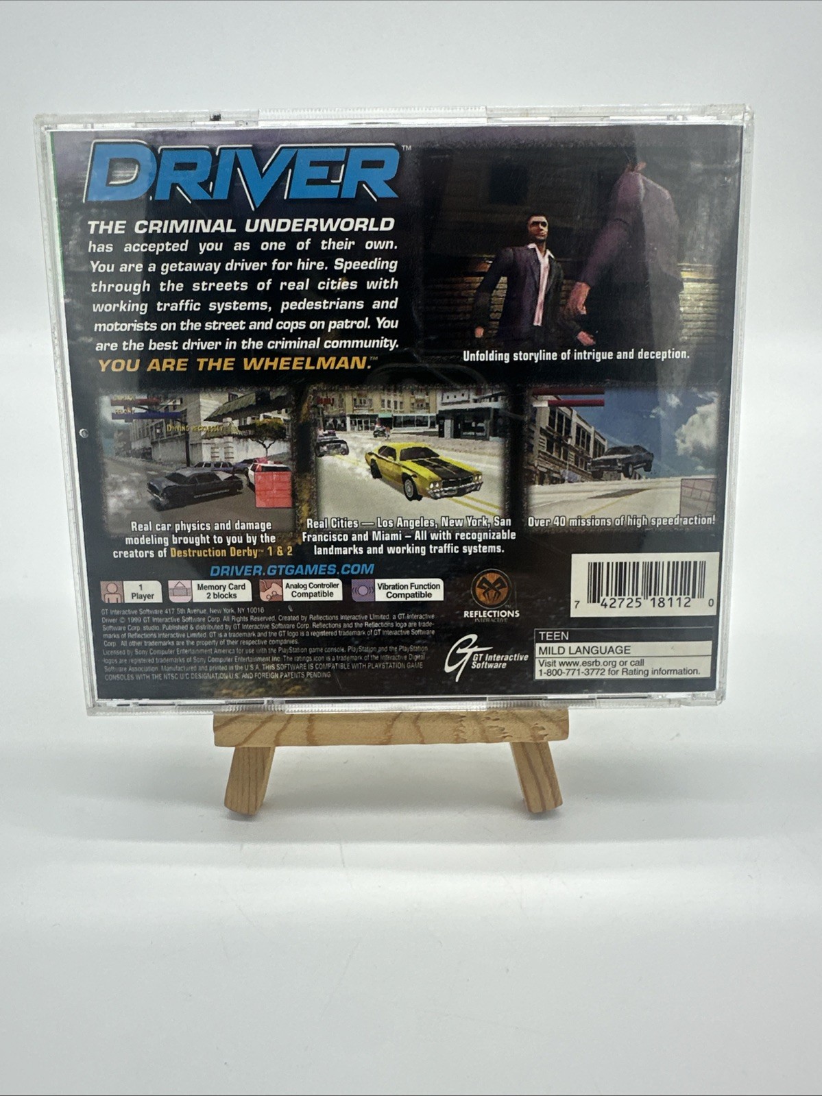 Driver: You Are the Wheelman PS1 T-Teen NTSC-U/C w/ Registration Card &Manual