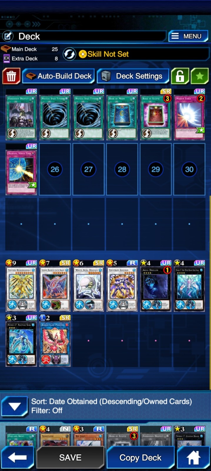 YU GI OH DUEL LINKS, IOS, ANDROID, water decks, water xyz, mermail, 17 decks