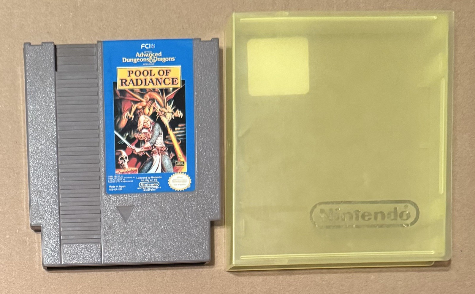 Advanced Dungeons & Dragons: Pool of Radiance NES With Clamshell.