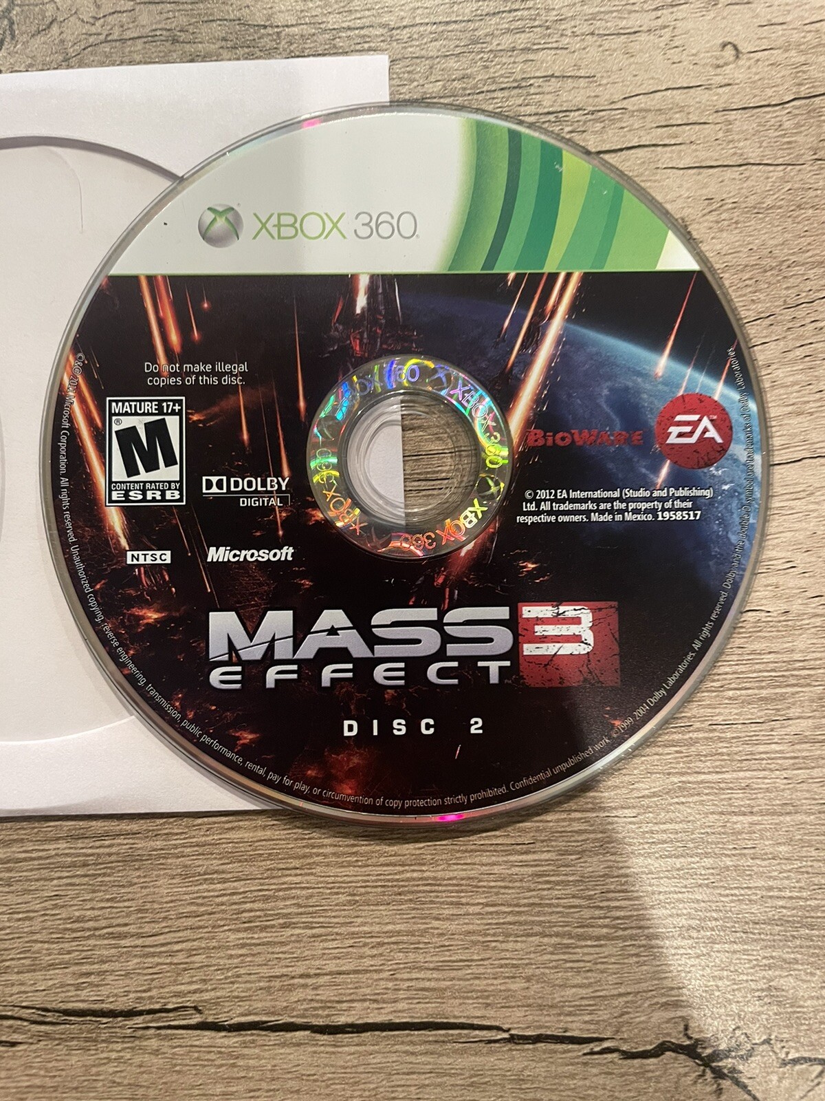 Mass Effect 3; Loose Discs (Microsoft Xbox 360, 2012)