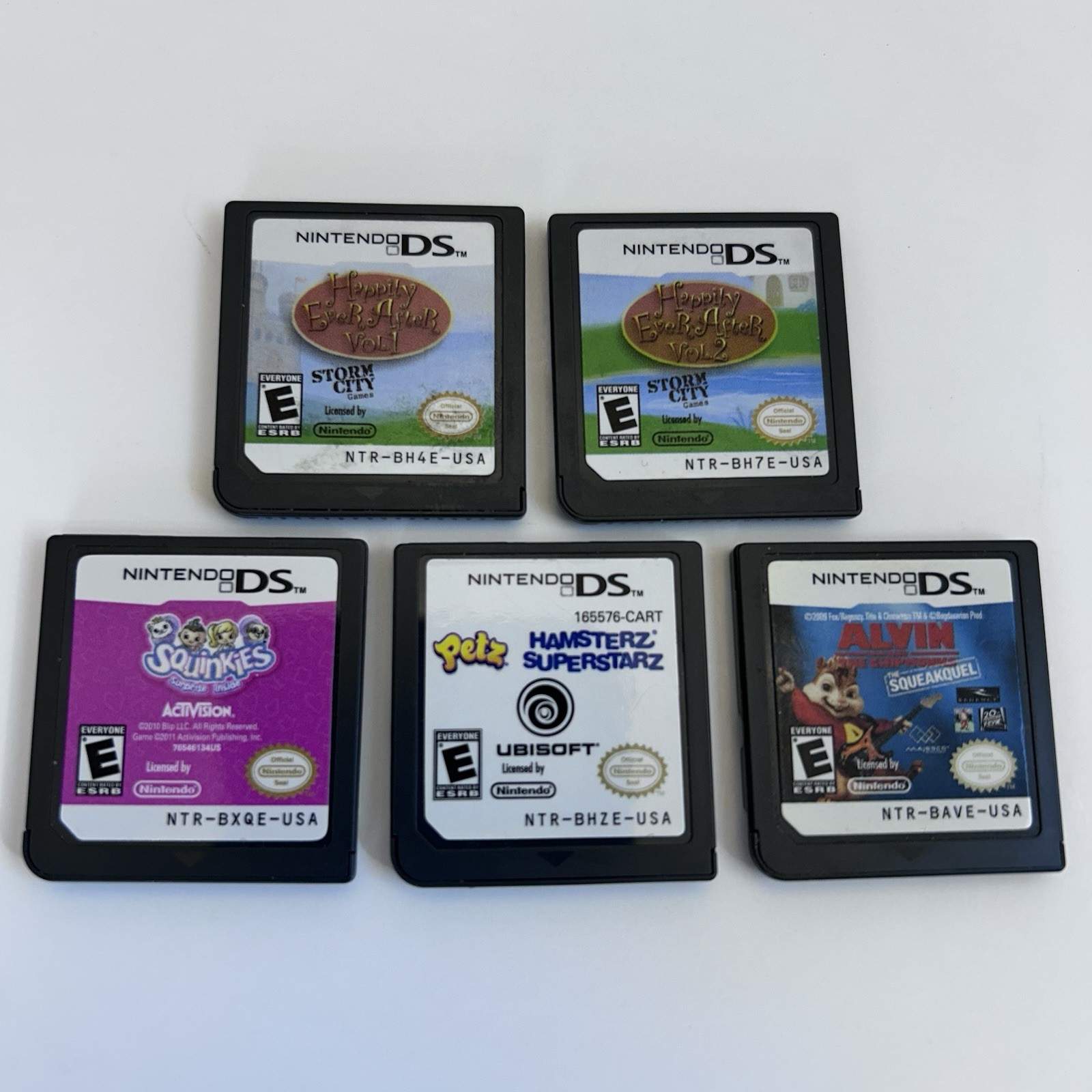 Nintendo Ds Petz: Hamsterz Superstarz Squinkies Alvin & The Chipmunks 5 Game Lot