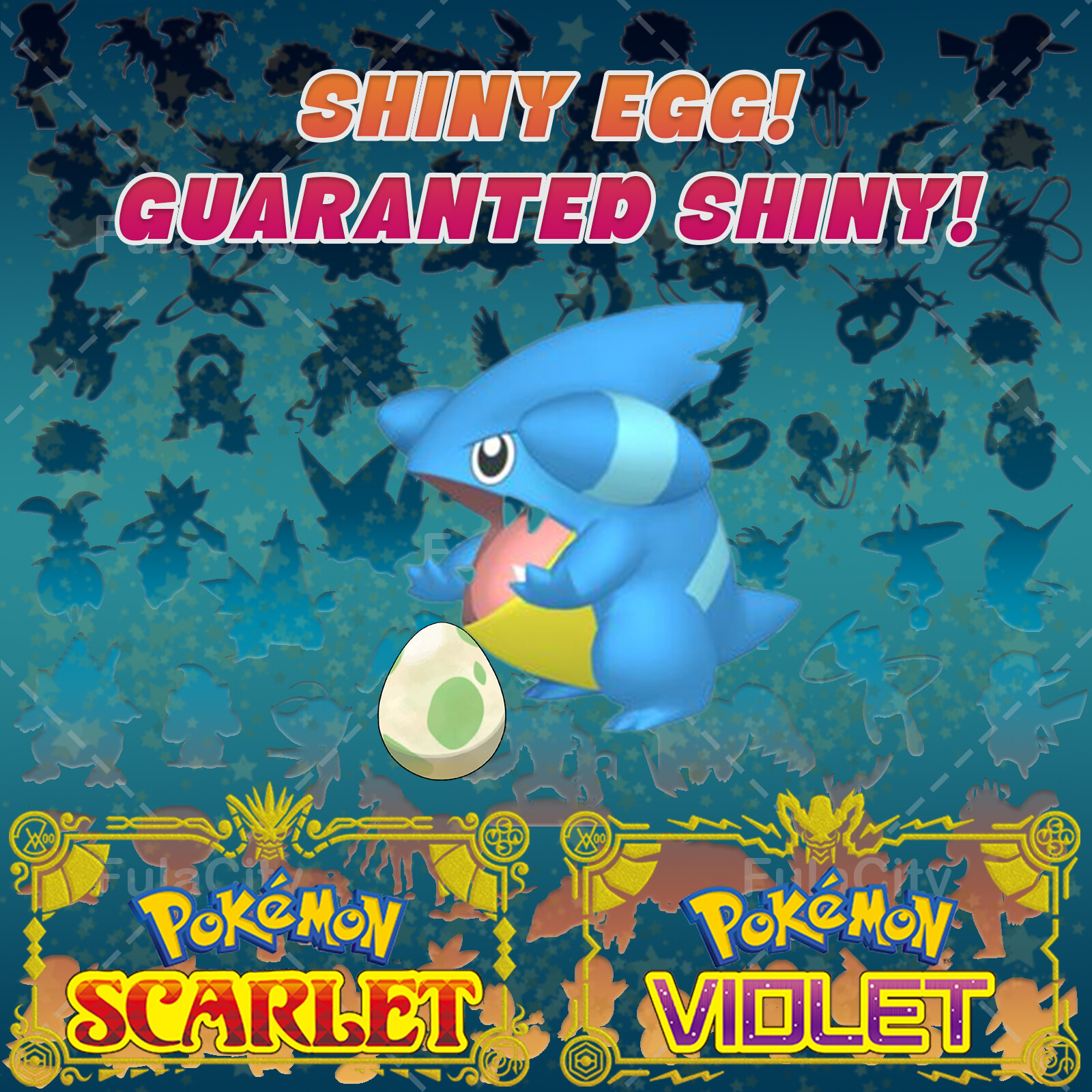GIBLE POKEMON SCARLET VIOLET ✨ SHINY EGG 6 IV ✨ CUSTOM AVAILABLE ✨